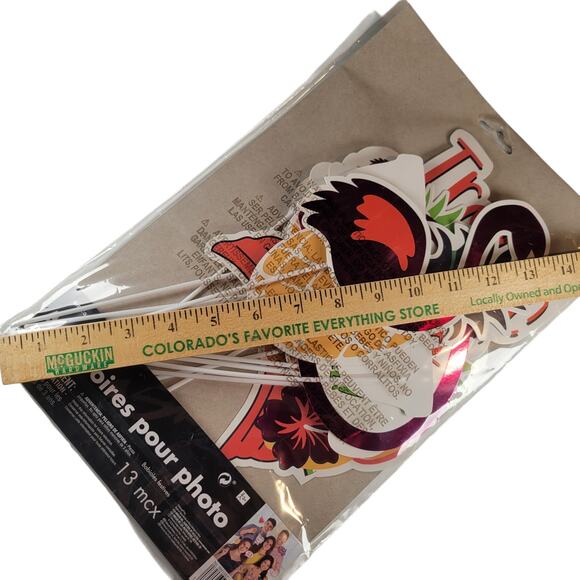 Tropical Photo Booth Props Set - 13 Pieces Luau Party Decorations Summer Spring - Picture 3 of 11